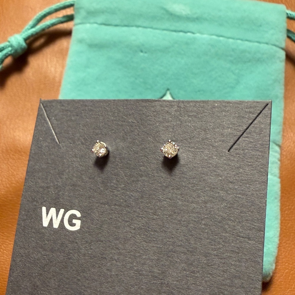 Brilliant Earth Lab Grown Diamond 1/4 Carat Silver Stud Earrings - Picture 4 of 10